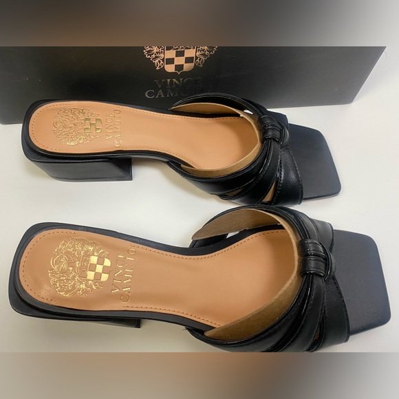 Vince Camuto Women's Sz 5 1/2M VC-Selaries Block Heel Sandal Heeled Black - Picture 5 of 9